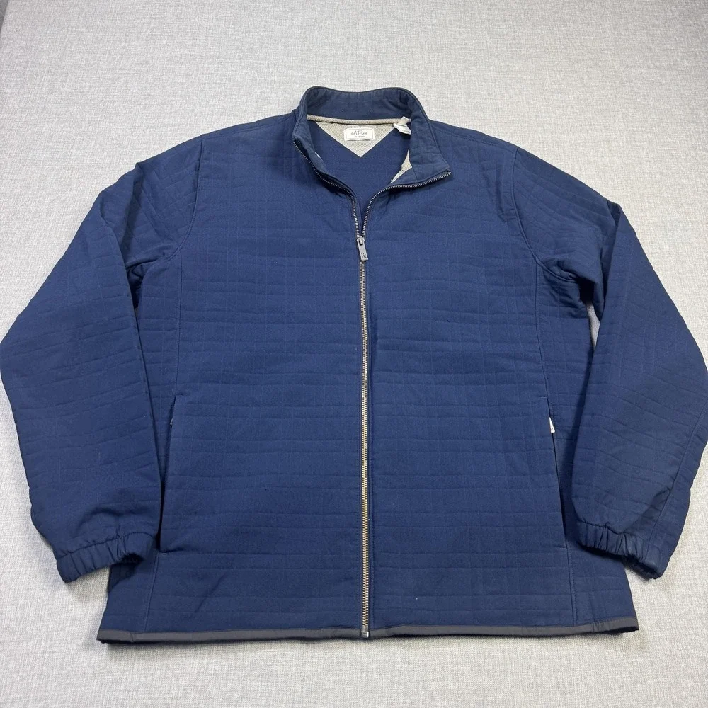 Adidas AdiPure Basic Golf Jacket‎ Mens Medium Quilted Blue Insulated Full Zip